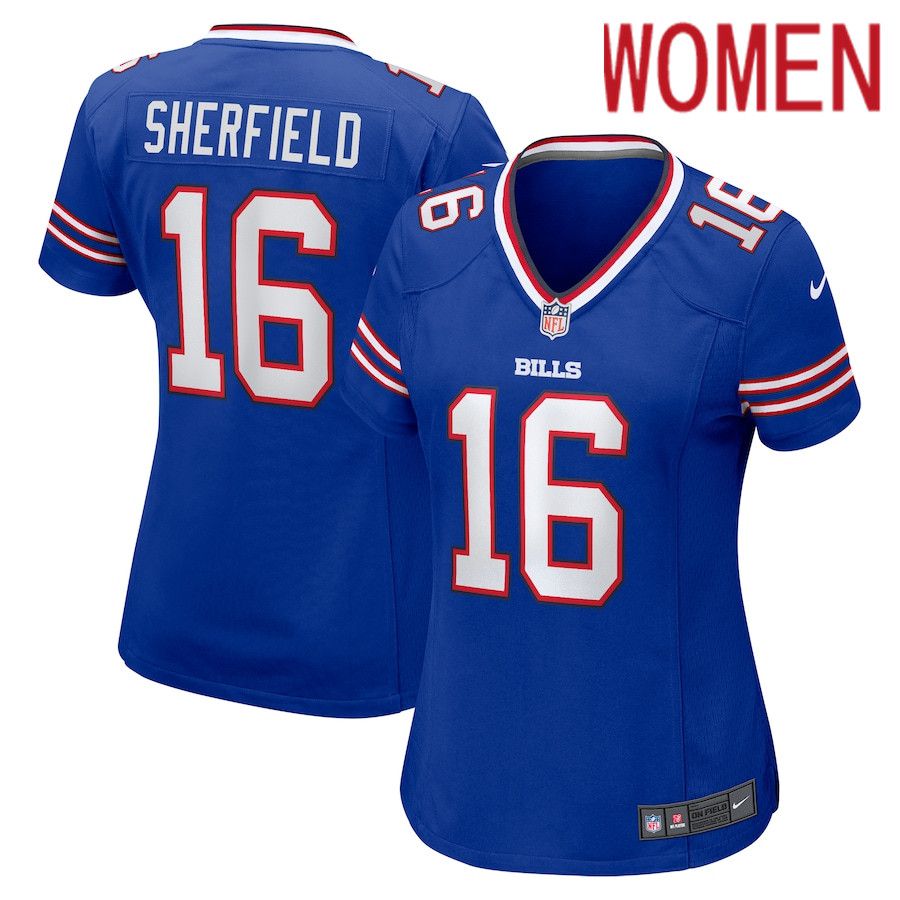 Women Buffalo Bills #16 Trent Sherfield Nike Royal Game Player NFL Jersey->women nfl jersey->Women Jersey